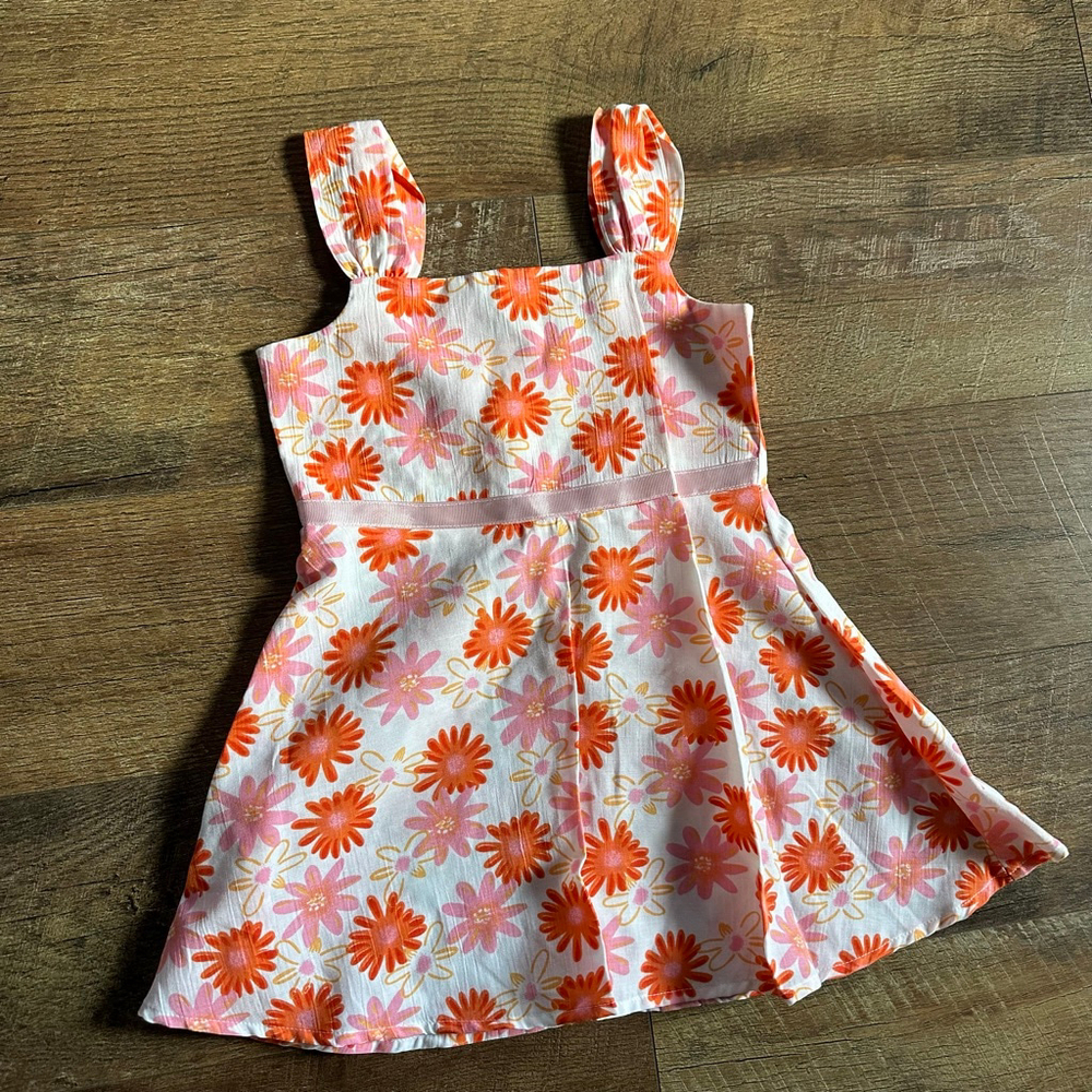 Girls Mary James Casual Dress 2T White Orange Floral